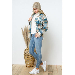 Yarn Dyed Plaid Shirt Jacket Shacket