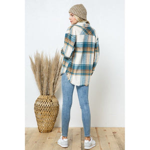 Yarn Dyed Plaid Shirt Jacket Shacket