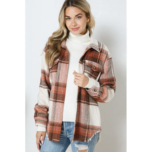 Yarn Dyed Plaid Shirt Jacket Shacket