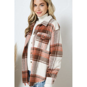 Yarn Dyed Plaid Shirt Jacket Shacket