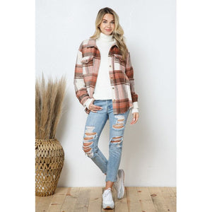 Yarn Dyed Plaid Shirt Jacket Shacket