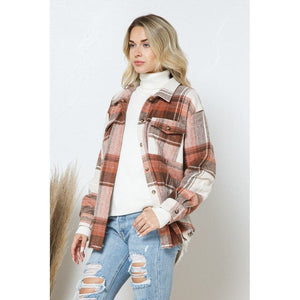 Yarn Dyed Plaid Shirt Jacket Shacket