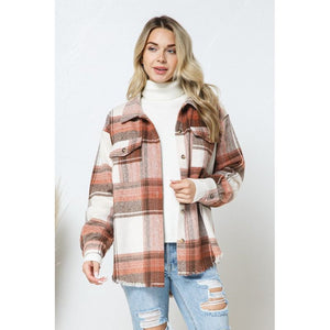 Yarn Dyed Plaid Shirt Jacket Shacket