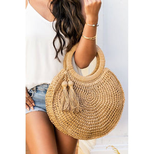 Straw Tassel O-Ring Tote