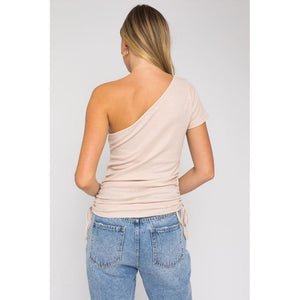 One Shoulder Side Rushing Top