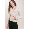 High Neck Zip Up Puffer Vest with Storage Pouch