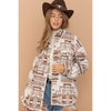 Frayed Aztec Western Shacket