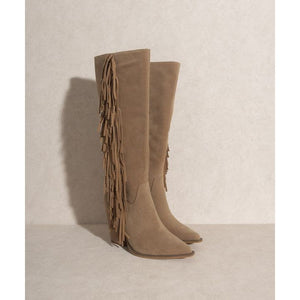 OUT WEST BOOTS - Knee-High Fringe Boots