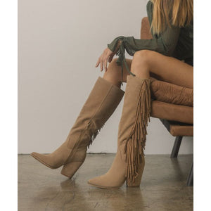 OUT WEST BOOTS - Knee-High Fringe Boots