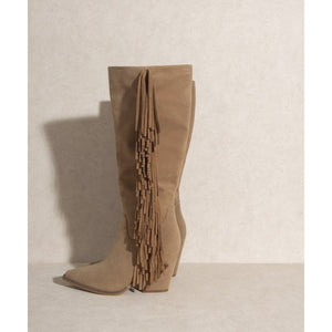 OUT WEST BOOTS - Knee-High Fringe Boots