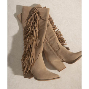 OUT WEST BOOTS - Knee-High Fringe Boots