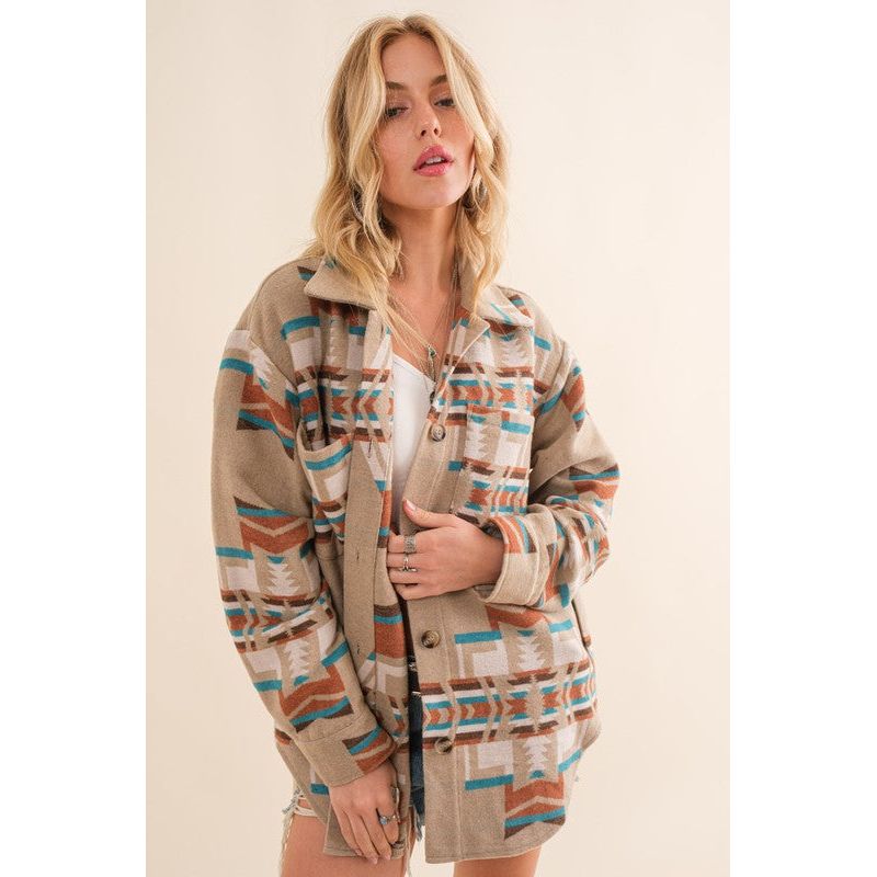 Blue B Exclusive Aztec Shirt Jacket