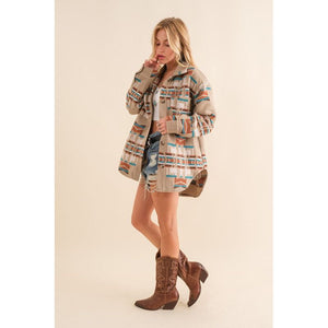 Blue B Exclusive Aztec Shirt Jacket