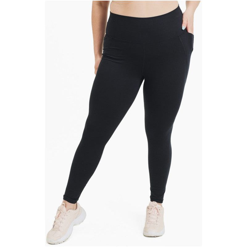 Curvy Tapered Band Essential High Waist Leggings