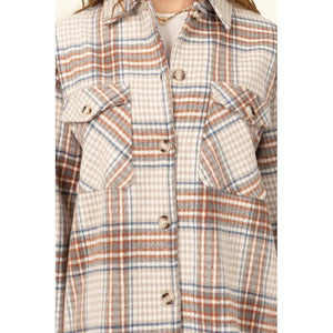 For Myself Checkered Print Button-Front Top