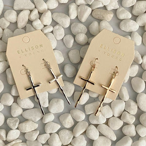 Slim And Stylish Cross Earrings