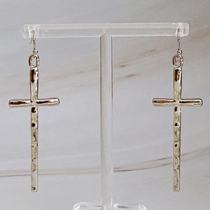 Slim And Stylish Cross Earrings