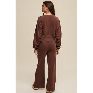 Knit Sweat Top and Pants Athleisure Lounge Sets