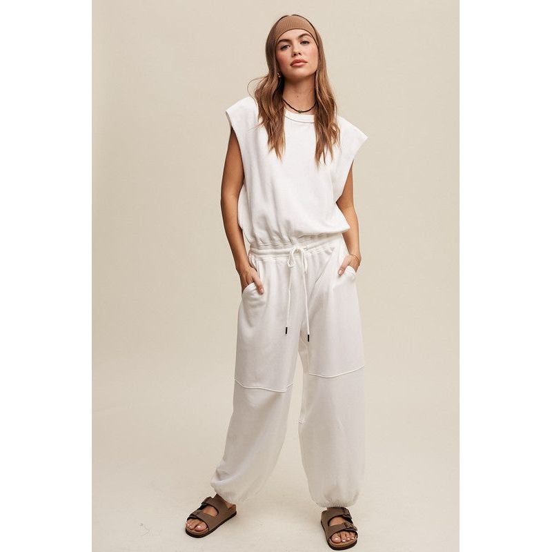 Athleisure French Terry Loose Jogger Jumpsuit