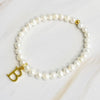 Freshwater Pearl Initial Charm Bracelet