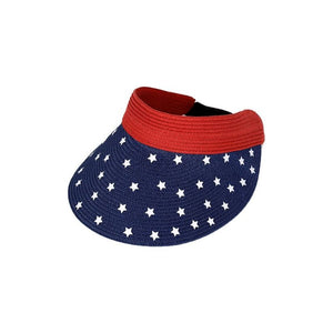 American Flag Roll up Sun Visor With Elastic Band