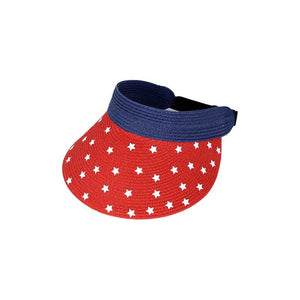 American Flag Roll up Sun Visor With Elastic Band