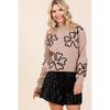 Plus Floral Embroidered Knit Sweater