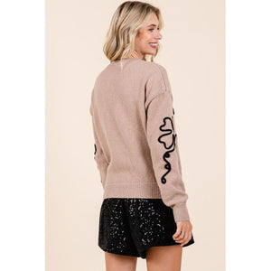 Floral Embroidered Knit Sweater