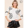 Plus Floral Embroidered Knit Sweater