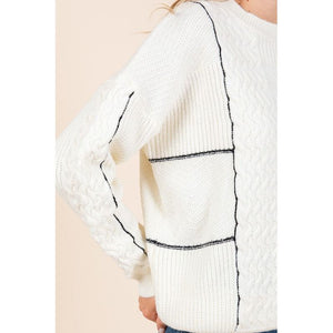 Cable Knit Long-Sleeve Sweater