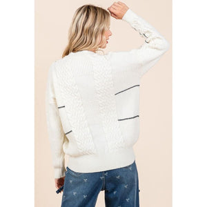 Cable Knit Long-Sleeve Sweater