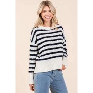 Stripe Argyle Knit Sweater