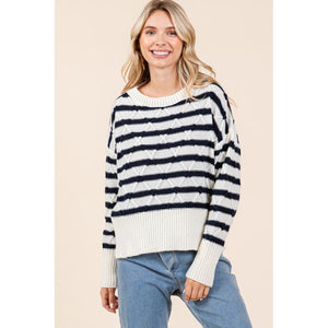 Stripe Argyle Knit Sweater