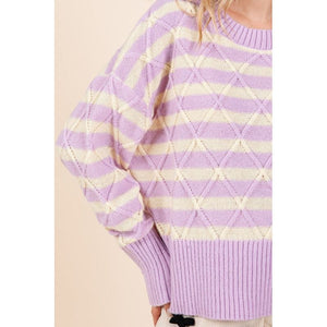 Stripe Argyle Knit Sweater