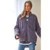 Washed Soft Comfy Quilting Zip Closure Jacket