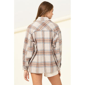 For Myself Checkered Print Button-Front Top