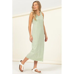 Fun Day Sleeveless Shift Midi Dress