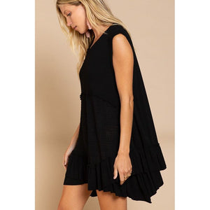 Sleeveless Ruffle Hem Dress