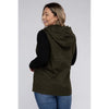 Plus Drawstring Waist Military Hoodie Vest