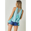 Printed Sleeveless Ruffle Tank Top