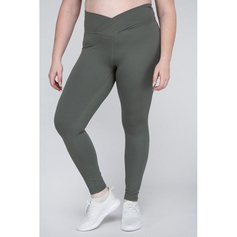 Plus Size V Waist Full Length Leggings