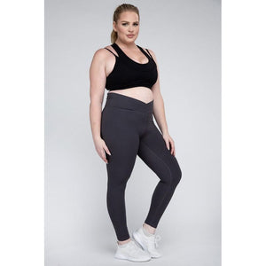 Plus Size V Waist Full Length Leggings