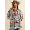 Frayed Aztec Western Shacket