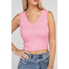 Ribbed Scoop Neck Cropped Sleeveless Top