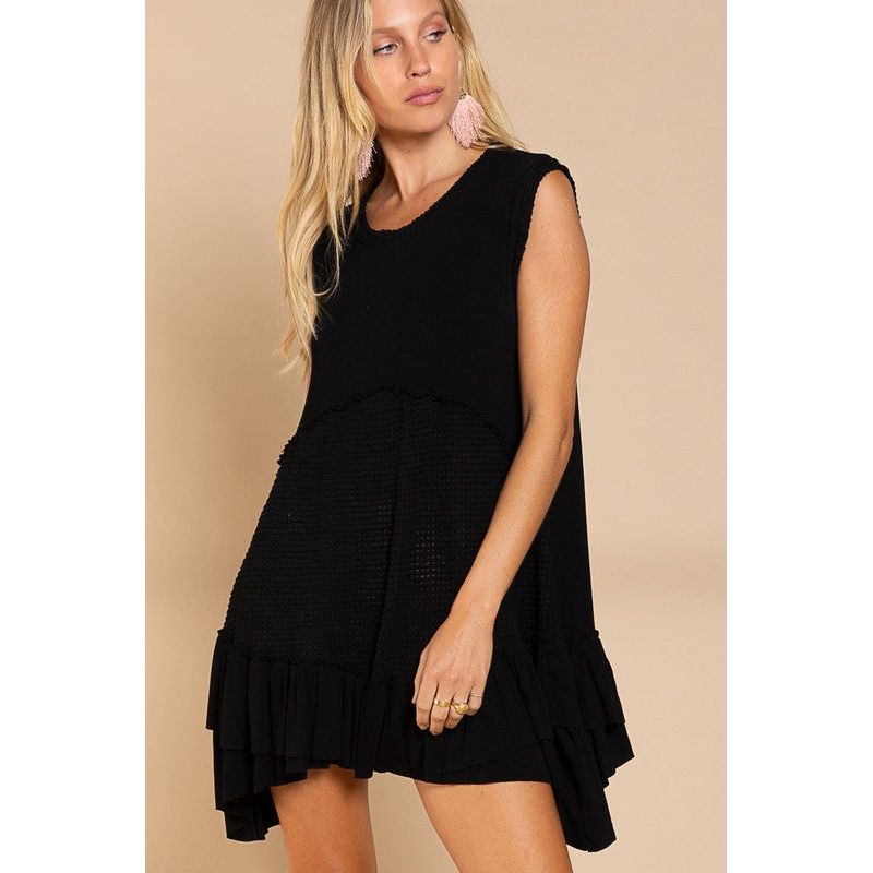 Sleeveless Ruffle Hem Dress