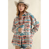 Frayed Aztec Western Shacket