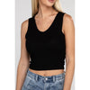 Ribbed Scoop Neck Cropped Sleeveless Top