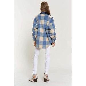 Plaid Chest Pocket Detail Shacket