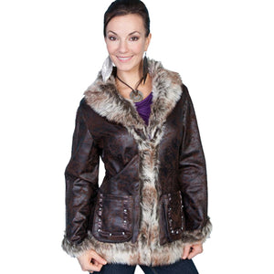 Mottled Faux Shearling Jacket