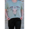 western apparel, western graphic tee, graphic western tees, wholesale clothing, western wholesale, women's western graphic tees, wholesale clothing and jewelry, western boutique clothing, western women's graphic tee, steer skull tee, disco steer skull, western boho tee, western steer skull